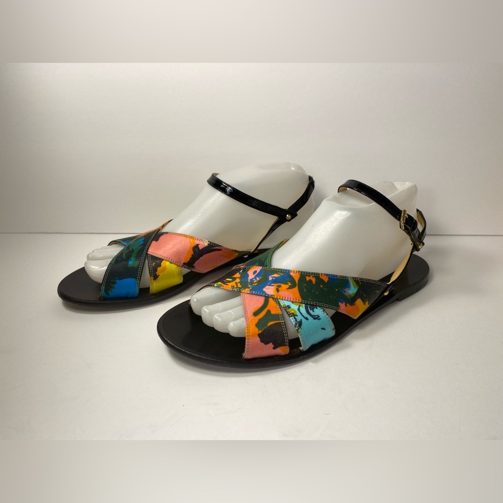 Balenciaga flat ankle strap sandals multi 39/8 - Picture 2 of 11
